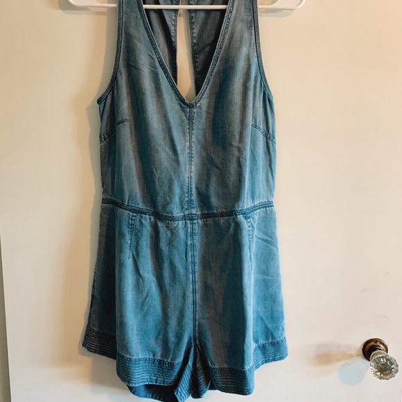 Rag & Bone Denim Tie Back Romper - Picture 3 of 8